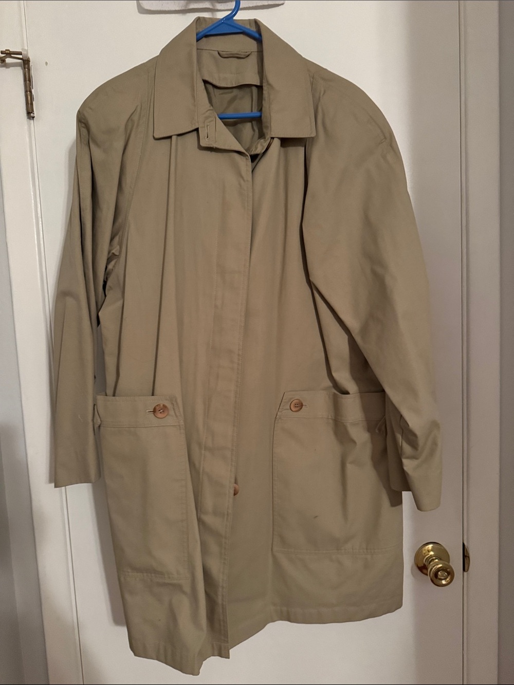 Women’s Beige Trench Coat - Classic Lightweight Overcoat Sz 16